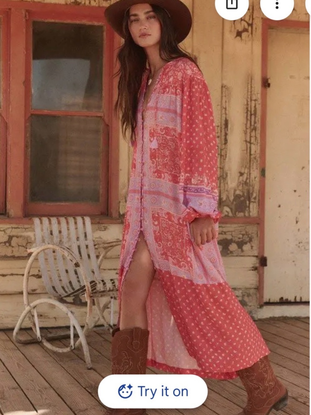 Spell Coral and Lavender Floral Maxi Dress